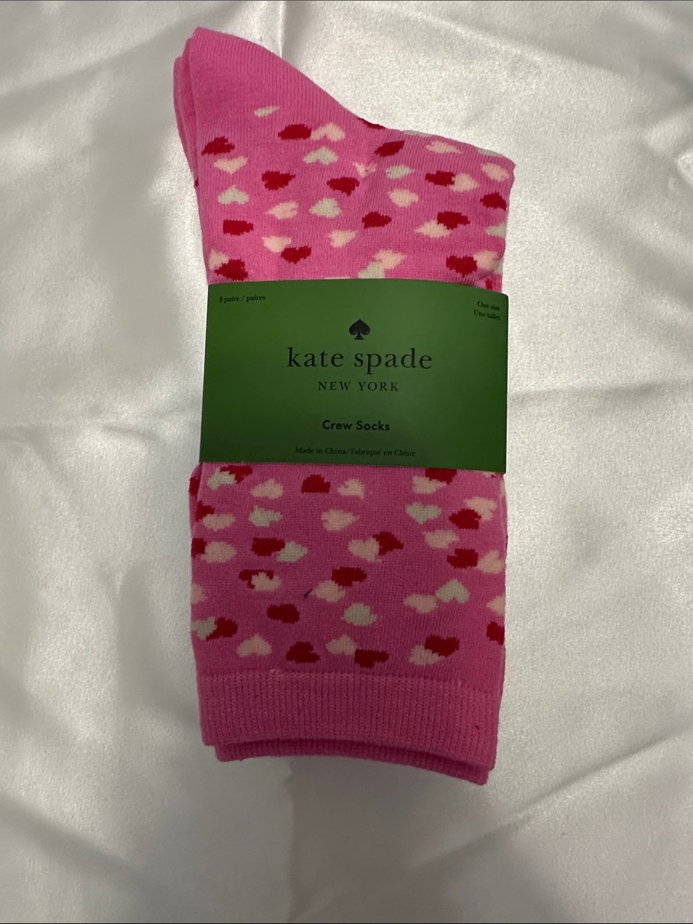 kate spade Pink Heart Print Multi-Heart Crew
